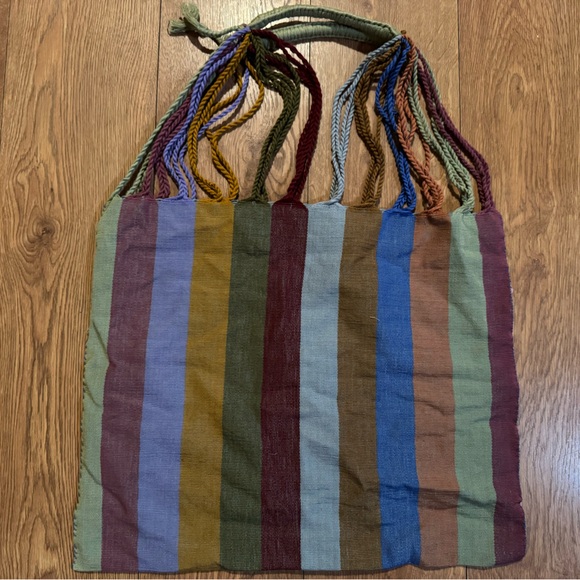 Handbags - Multicolor Striped Tote Bag